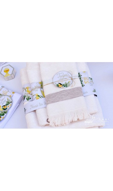 Trusou botez cu ratuste, narcise si flori de margaritar Mac Mac 25